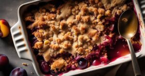 Śliwki pod kruszonką przepis: idealny deser dla każdego faceta!