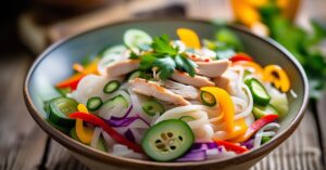 Sałatka z makaronem ryżowym i kurczakiem: Szybka, smaczna, moja!