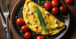 Omlet z serka wiejskiego - szybki i puszysty przepis